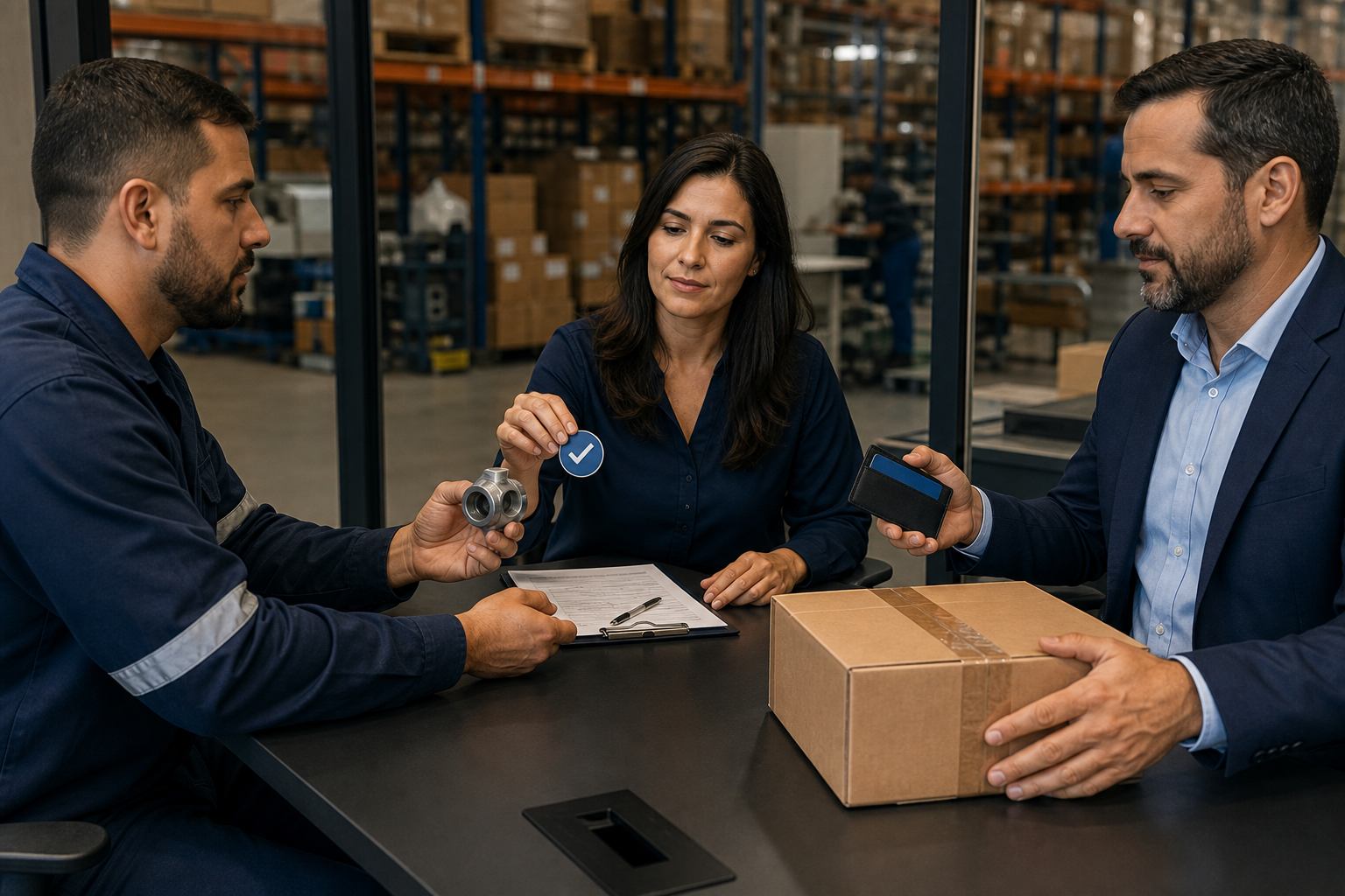 Solicitante, compras e gestão confirmam uma aquisição dentro de uma cadeia de autorização.