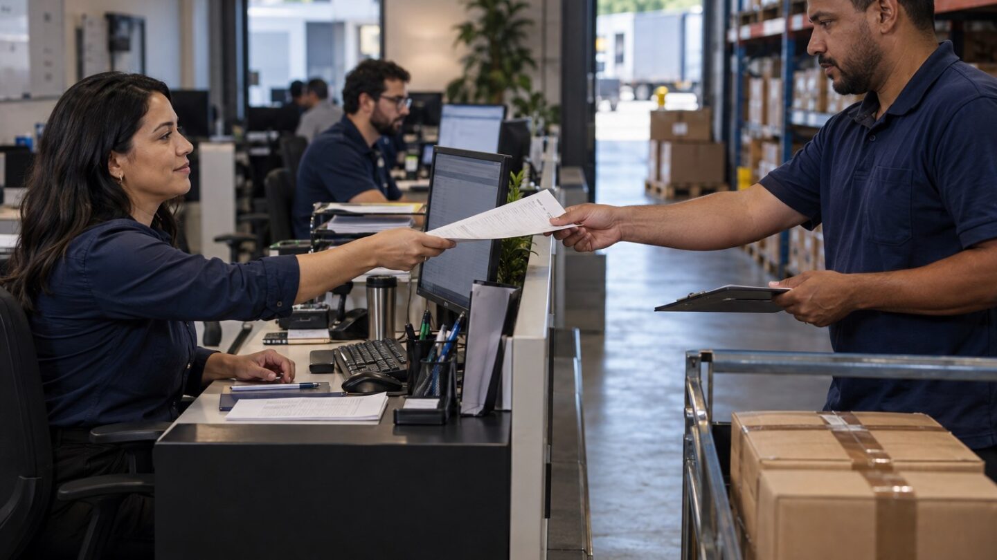 Profissionais comparam registros de sistemas para conferir uma operação.
